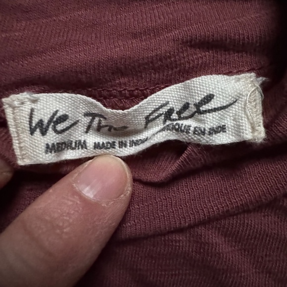 Purple maroon We The Free Free People long sleeve top with detailed wrists - Picture 3 of 4